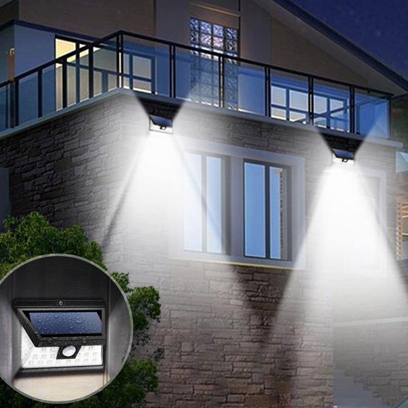 Luz de Segurança (Ampla) com Sensor de Movimento e Painel Solar- Desfrute de Uma Iluminação mais Ampla!